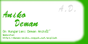 aniko deman business card